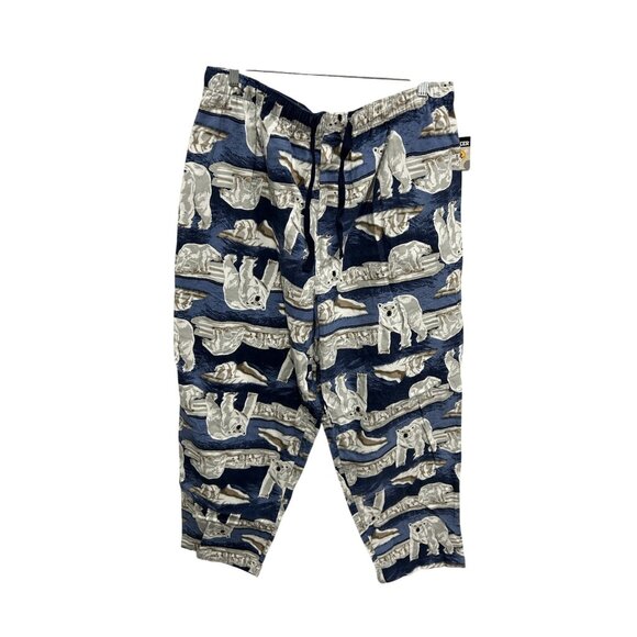 Joe Boxer Polar Bear Print Pajama Pants 2X Elastic Waist Cotton Lounge Pants - Picture 1 of 11